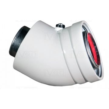 Колено 45 град. коаксиальный d60/100 (premium)