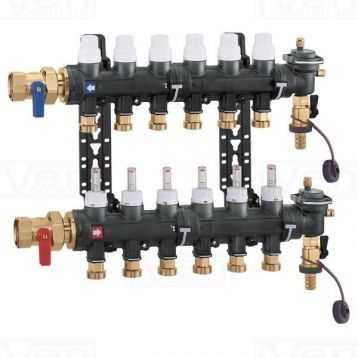 Caleffi из технополимера 1"x3/4" на 10 контуров в сборе (6716L1)