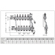 Caleffi латунный 1 1/4"x3/4" на 3 контура в сборе (байпас) (6687C5S1)