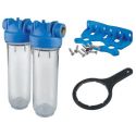 Фильтр-колбы Atlas Filtri DP DUO TS (прозрачные) Ø1" OT (латунь) 10" 45° 8 bar KIT (ZA3120680)