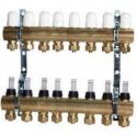 Колектор GROSS в зборі 1" x3/4"10 виходів Латунь