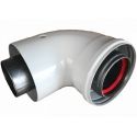 Стартовий кут (інсталяційне) 60/100 для турбованого газового котла Vaillant, Ariston, Saunier Duval, Protherm