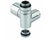 Кран-термостат трехосный Carlo Poletti Хром d1/2 "DX COMBI CORNER (подключение ТЭНа) (правый) (V130310BDX)