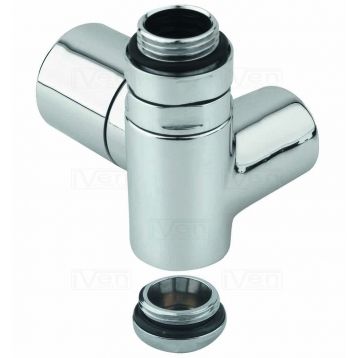 Кран-термостат трехосный Carlo Poletti Хром d1/2 "DX COMBI CORNER (подключение ТЭНа) (правый) (V130310BDX)