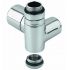 Кран-термостат трьохосьовий Carlo Poletti ХРОМ d1/2" DX COMBI CORNER (підключення тену) (правий) (правий) (V130310BDX)