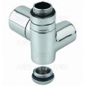 Кран-термостат трехосный Carlo Poletti Хром d1/2" DX COMBI CORNER (подключение ТЭНа) (правый) (V130310BDX)