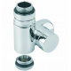 Кран отсекающий трехосный Carlo Poletti Хром d1/2" SX COMBI CORNER (подключение ТЭНа) (левый) (V110410BSX)