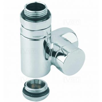 Кран відсікаючий трьохосьовий Carlo Poletti ХРОМ d1/2" SX COMBI CORNER (підключення тену) (V110410BSX)