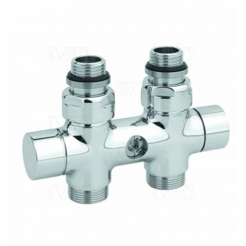 Вузол відсікаючий Carlo Poletti TWIN ХРОМ прямий d1/2" З x 3/4" EK 50 мм (V48510B)