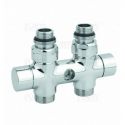 Вузол відсікаючий Carlo Poletti TWIN ХРОМ прямий d1/2" З x 3/4" EK 50 мм (V48510B)