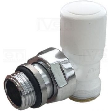 Кран отсекающий угловой Carlo Poletti БЕЛЫЙ d1 / 2 "х 24-19 FIRST (V140211E)