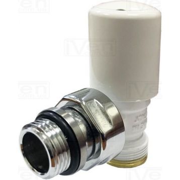 Кран радіаторний кутовий Carlo Poletti БІЛИЙ d1/2" х 24-19 FIRST (V140111E)