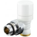 Кран-термостат угловой Carlo Poletti БЕЛЫЙ d1/2" х 24-19 FIRST THERMO (V142111E)