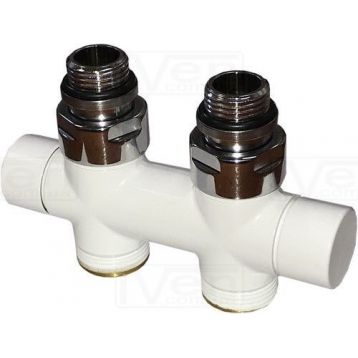 Узел отсекающий Carlo Poletti TWIN БЕЛЫЙ прямой d1 / 2 "С x 3/4" EK 50 мм (V48510E)