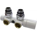 Вузол термостатичний Carlo Poletti TWIN THERMO БІЛИЙ кут. ЛІВИЙ d1/2" З x 3/4" EK 50 мм (V42110ESX)