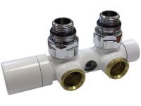 Вузол термостатичний Carlo Poletti TWIN THERMO БІЛИЙ кут. ПРАВИЙ d1/2" З x 3/4" EK 50 мм (V42110EDX)