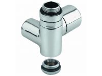 Кран-термостат трехосный Carlo Poletti Хром d1 / 2 "SX COMBI CORNER (подключение ТЭНа) (левый) (V130310BSX)