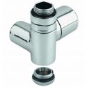 Кран-термостат трехосный Carlo Poletti Хром d1/2" SX COMBI CORNER (подключение ТЭНа) (левый) (V130310BSX)