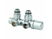 Узел термостатический Carlo Poletti TWIN THERMO Хром угол. ЛЕВЫЙ d1 / 2 "С x 3/4" EK 50 мм (V42110BSX)