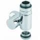 Кран отсекающий трехосный Carlo Poletti Хром d1 / 2 "DX COMBI CORNER (подключение ТЭНа) (V110410BDX)