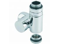 Кран отсекающий трехосный Carlo Poletti Хром d1 / 2 "DX COMBI CORNER (подключение ТЭНа) (V110410BDX)