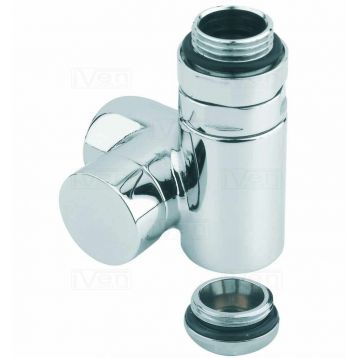 Кран відсікаючий трьохосьовий Carlo Poletti ХРОМ d1/2" DX COMBI CORNER (підключення тену) (V110410BDX)