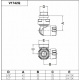 Кран отсекающий трехосный Carlo Poletti Хром d1 / 2 "х 24-19 DX (правый) FIRST CORNER (V174211CBDX)