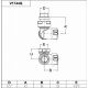 Кран отсекающий трехосный Carlo Poletti Хром d1 / 2 "DX (правый) FIRST CORNER (V174410CBDX)