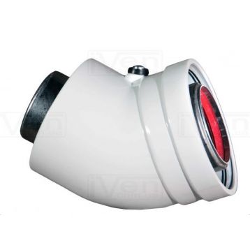 Колено 45 град. для турбо котла коаксиальное d80/125 AL