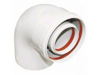 Колено 90 град. для турбироанного котла коаксиальное d80/125 Al
