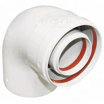 Колено 90 град. для турбироанного котла коаксиальное d80/125 Al