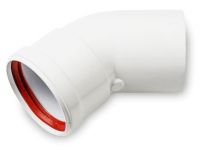 Коліно 45 градусів алюмінієве для турбованого газового котла d60mm AL - 1