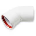 Колено 90 градусов для турбированного газового котла d60mm 45 градусов AL