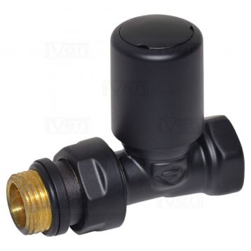 Кран радиаторный угловой Carlo Poletti BLACK MATTE d1/2" х 24-19 FIRST (V140111EFS9005O)