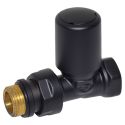 Кран радиаторный вентильный прямой Carlo Poletti BLACK MATTE d1/2" х 24-19 FIRST (V140710EFS9005O)