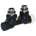 Узел термостатический Carlo Poletti FIRST PIASTRE BLACK MATTE угловой d1/2" С x 3/4" EK 50 мм ПРАВЫЙ (V137112EFS9005O)