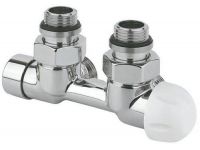 Узел термостатический Carlo Poletti FIRST PIASTRE ХРОМ угловой d1/2" С x 3/4" EK 50 мм ПРАВЫЙ (V137112B) - 1