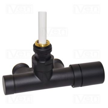 Термостатический узел для полотенцесушители Carlo Poletti ONE-THERMO BLACK MATTE ПРАВЫЙ d1/2" С x 3/4" EK (V81112EFS9005O50)