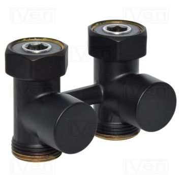 Кран нижнього підключення Carlo Poletti FIRST PIASTRE BLACK MATTE прямий d3/4" F x 3/4" EK (V72512EFS9005O)