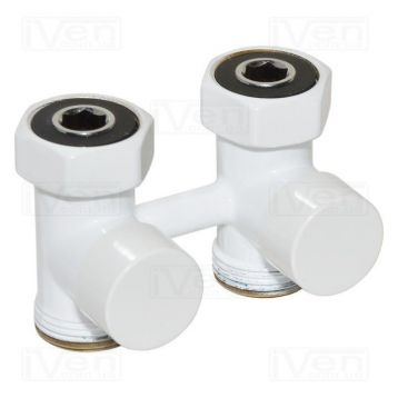 Кран нижнего подключения Carlo Poletti FIRST PIASTRE Белый прямой d3/4" F x 3/4" EK (V72512EF)