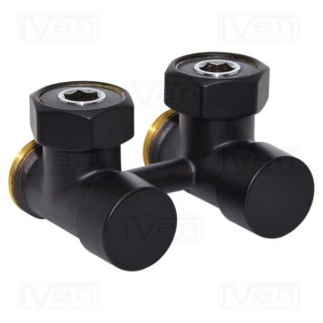 Кран нижнего подключения Carlo Poletti FIRST PIASTRE BLACK MATTE угловой d3/4" F x 3/4" EK (V72112EFS9005O)