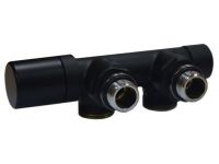 Узел термостатический Carlo Poletti TWIN THERMO BLACK MATTE уголовой ПРАВЫЙ d1/2" С x 3/4" EK 50 мм (V42110EE9005ODX)