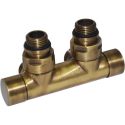 Вузел відсікаючий Carlo Poletti TWIN BRUSH BRONZE кутовий d1/2" З x 3/4" EK 50 мм (V48110MSB)