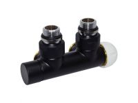 Узел термостатический Carlo Poletti TWIN THERMO BLACK MATTE угловой d1/2" С x 3/4" EK 50 мм ПРАВЫЙ (V37110EFS9005OSB)