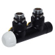 Вузол термостатичний Carlo Poletti TWIN THERMO BLACK MATTE кутовий d1/2" З x 3/4" EK 50 мм ЛІВИЙ (V37110EFS9005OSBSX)