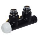 Вузол термостатичний Carlo Poletti TWIN THERMO BLACK MATTE кутовий d1/2" З x 3/4" EK 50 мм ЛІВИЙ (V37110EE9005OSBSX / EFS)