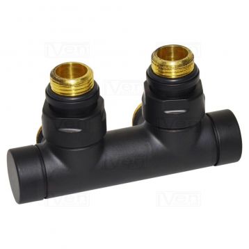 Узел отсекающий (одно / двухтрубный) Carlo Poletti TWIN БЕЛЫЙ угол. d1/2" С x 3/4" EK 50 мм (V48110EFS9005OSB)