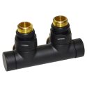 Узел отсекающий (одно / двухтрубный) Carlo Poletti TWIN BLACK MATTE угол. d1/2" С x 3/4" EK 50 мм (V48110EFS9005OSB)