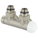 Вузол термостатичний Carlo Poletti TWIN THERMO НІКЕЛЬ кутовий d1/2" З x 3/4" EK 50 мм ПРАВИЙ (V37110QSBDX)
