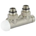 Вузол термостатичний Carlo Poletti TWIN THERMO НІКЕЛЬ кутовий d1/2" З x 3/4" EK 50 мм ЛІВИЙ (V37110QSBSX)